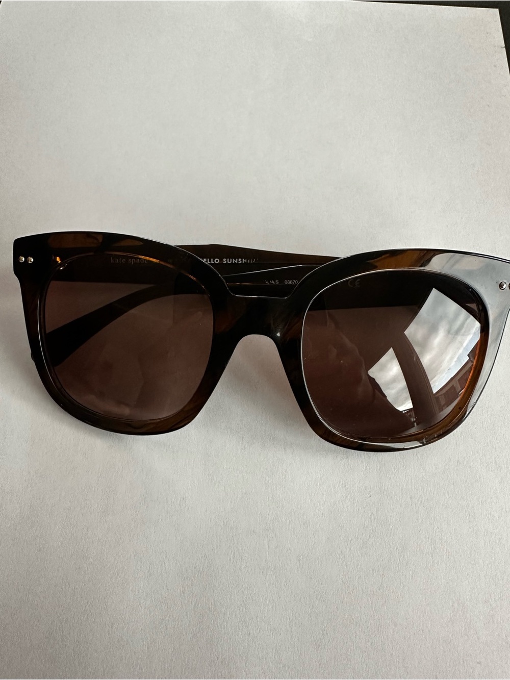 kate spade Brown Tortoiseshell Oversized Cat Eye Sunglasses